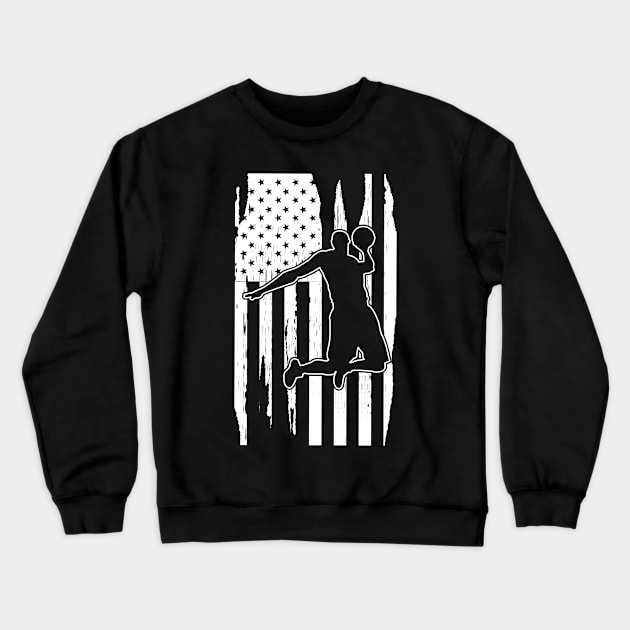 Basketball Player in American Flag Crewneck Sweatshirt by KC Happy Shop